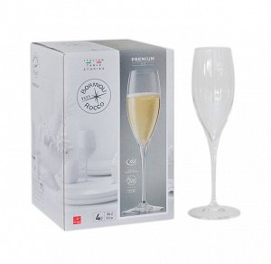"Bormioli" Premium Набор фужеров для шампанского 4шт, 250мл 170063GBB021990 ВЭД