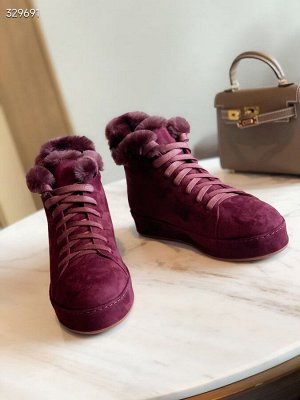 Ботинки женские замшевые зимние