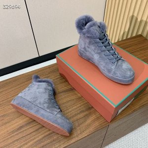 Ботинки женские замшевые зимние