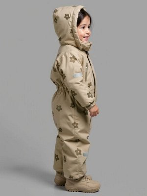 Комбинезон детский зимний Amarobaby Adventure, бежевый, цветы