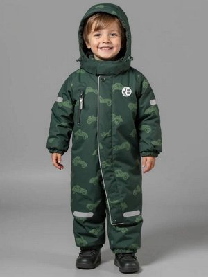 Комбинезон детский зимний Amarobaby Adventure, зеленый, машины