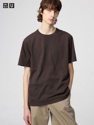 UNIQLO - повседневная футболка с круглым вырезом - 39 DARKBROWN