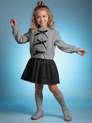 Кардиган Amarobaby Pure Love School Lady, вязаный, серый