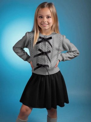 Кардиган Amarobaby Pure Love School Lady, вязаный, серый