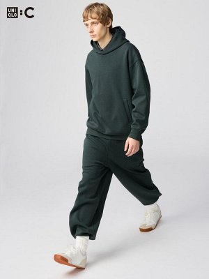 Спортивные широкие брюки (длина 68-72 см.),темно зеленый