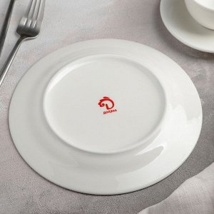 Тарелка десертная Доляна «Пташка», d=20,5 см, цвет белый