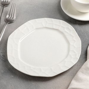 Тарелка десертная «Пиаф», d=20 см, цвет белый