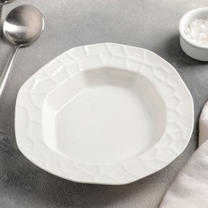 Тарелка суповая Доляна «Пиаф», d=20 см, цвет белый