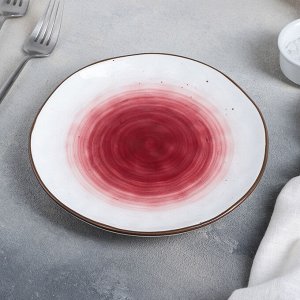 Тарелка керамическая Доляна «Космос», d=18,5 см, цвет красный