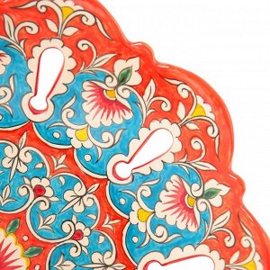 Фруктовница Риштанская Керамика «Цветы», d=33 см, оранжевая