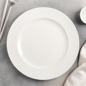 Тарелка обеденная Доляна «Ламбруско», d=25 см, цвет белый