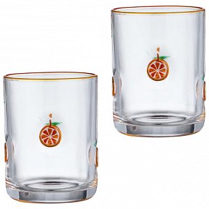 Премиальные стаканы Fruity Orange 400 мл из экологичного стекла в подарочной упаковке