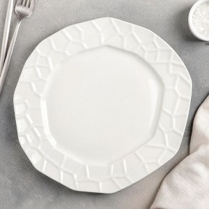 Тарелка обеденная Доляна «Пиаф», d=27,5 см, цвет белый