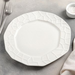 Тарелка обеденная Доляна «Пиаф», d=27,5 см, цвет белый