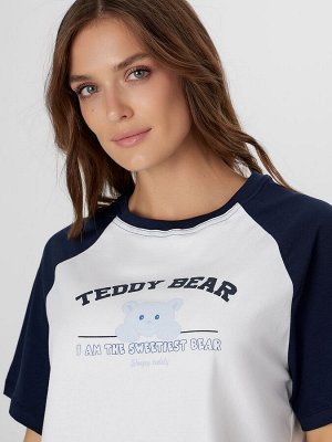 Комплект домашний женский с надписью "Teddy bear"