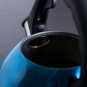 Чайник "Модерн", макс. объем 2,5 л, со свистком, фиксированная ручка, цвет голубой