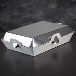 Упаковка для пирожныx, BON BON, премиум, серебряное основание, 27,5 x 18,5 x 10 см