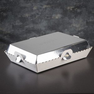 Упаковка для пирожныx, BON BON, премиум, серебряное основание, 32 x 22 x 10 см