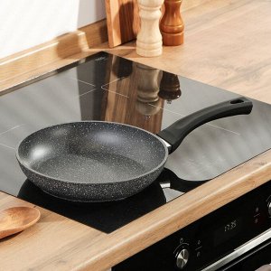 Сковорода алюминий, 24 см, антипригарное покрытие, Гурман, HomeChef, Gray, индукция