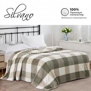Плед 2-спальный, 180х200 см, велсофт жаккард, 100% полиэстер, Silvano, Клетка, 180/004-KLE/CL