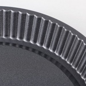 Форма для выпечки Доляна «Ренард. Рифлёный круг», 28х3,5 см, антипригарное покрытие, цвет чёрный