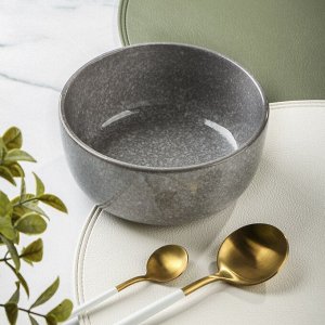 Салатник керамика, круглый, 15х7 см, 0.75 л, Stone, Daniks, HMN240412A1-BW, серый