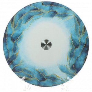 Блюдо стекло, для сервировки, круглое, 30 см, вращающееся, Navy Leaves, Daniks