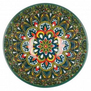 Салатник керамика, 15х7.5 см, 0.64 л, Самарканд, Y4-9773, зеленый