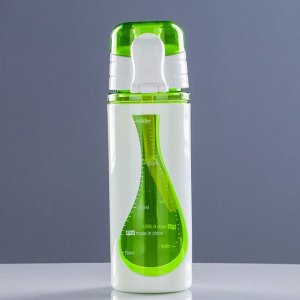 Бутылка для воды 450 мл, вставки из пластика, крышка на кнопке, микс, 6.5х22 см