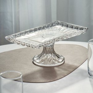 Блюдо стекло, 16х30х11 см, на ножке, Плато, Y4-9723