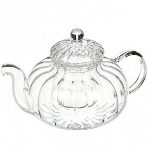 Чайник заварочный стекло, 0.8 л, рифленый с колбой, Y4-6137