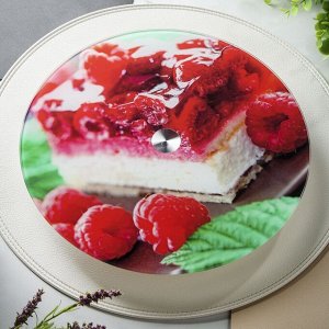Блюдо стекло, сервировочное, круглое, 28 см, вращающееся, Торт, 105-1335