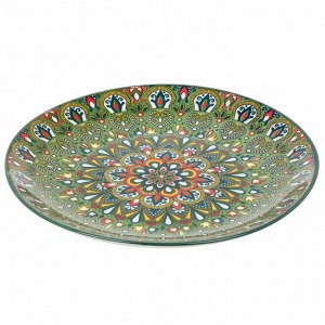 Блюдо керамика, 4.5х25 см, зеленое, Самарканд, Y4-9762