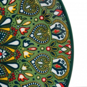 Блюдо керамика, 4.5х25 см, зеленое, Самарканд, Y4-9762