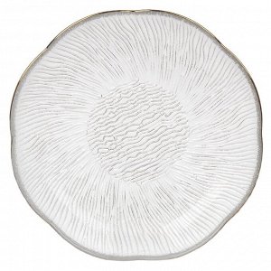 Блюдо стекло, 3.5х23 см, с золотой отводкой, Мираж, Y4-9725