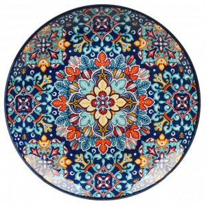 Блюдо керамика, 4.5х25 см, синее, Самарканд, Y4-9761