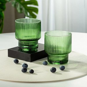 Стакан 350 мл, стекло, 2 шт, Daniks, Грани Малахит, STSD8494P