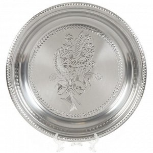 Поднос нержавеющая сталь, 39.5 см, круглый, Y4-4952