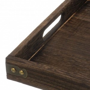 Поднос дерево, 40х28х4 см, прямоугольный, с ручками, Y4-8905