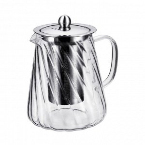 Чайник заварочный стекло, 0.9 л, с ситечком, Regent Inox, Linea Franсo, 66-3016