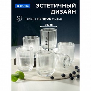 Стакан 260 мл, стекло, 6 шт, Daniks, Грани, ST7595