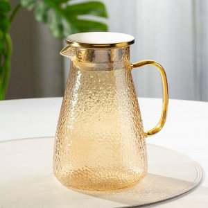Кувшин боросиликатное стекло, 1.5 л, с крышкой, Мед, Y4-5421, для горячих и холодных напитков