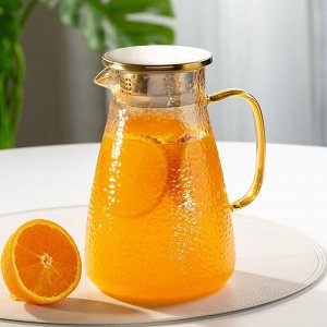 Кувшин боросиликатное стекло, 1.5 л, с крышкой, Мед, Y4-5421, для горячих и холодных напитков