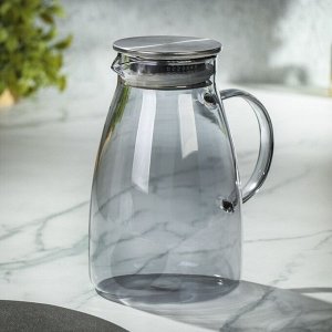 Кувшин боросиликатное стекло, 1.5 л, с крышкой, Графит, Y4-5397, для горячих и холодных напитков