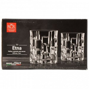 Стакан для виски 330 мл, хрустальное стекло, 2 шт, RCR, Etna, 67265
