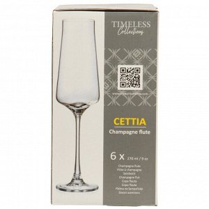 Бокал для шампанского, 270 мл, стекло, 6 шт, Bohemia, Cettia, 91L/1SJ59/0/00000/270-664