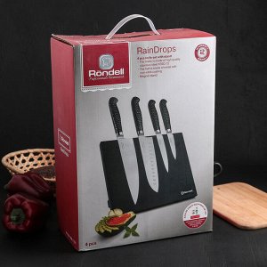 Набор RainDrops из 4 кухонных ножей на магнитной подставке