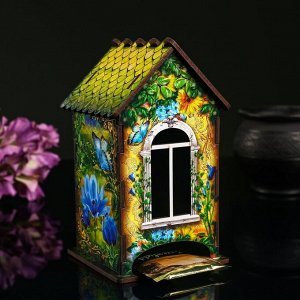 Чайный домик "Домик с корзинкой цветов", 9,8?9,8?17,4 см