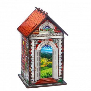 Чайный домик "Дом из красного кирпича", 9,8x9,8x17,4 см