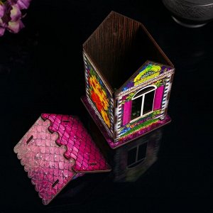 Чайный домик "Домик с цветами", 9,8×9,8×17,4 см